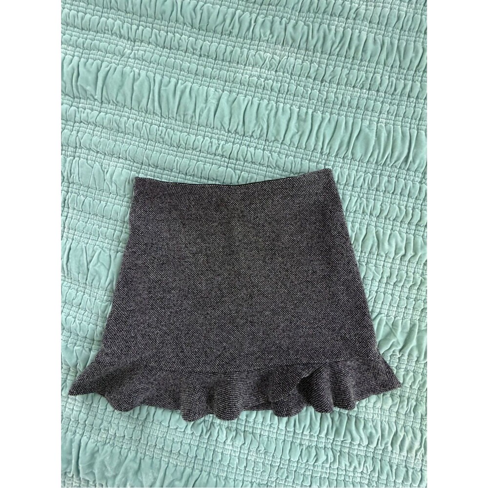 LOFT Black Ruffle Hem Mini Skirt-MED